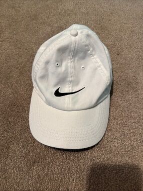 Nike women’s White Cap with Black Swoosh Logo